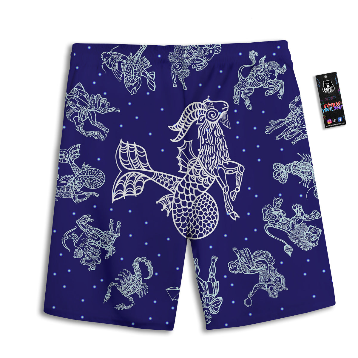 Signs Astrological And Capricorn Print Men's Athletic Shorts