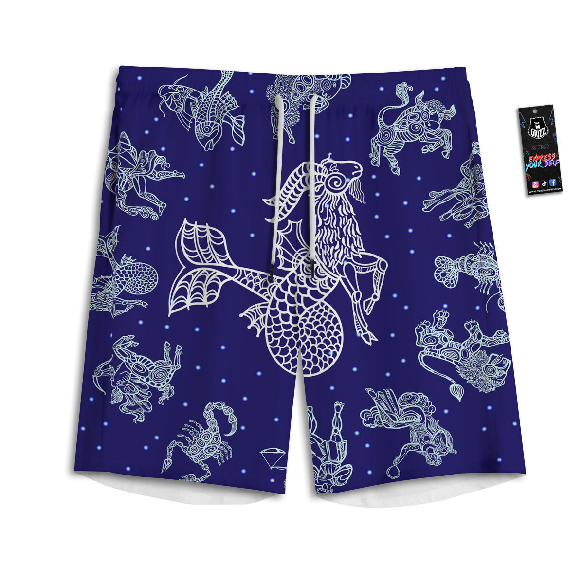 Signs Astrological And Capricorn Print Men's Athletic Shorts