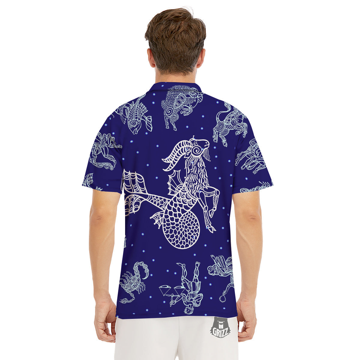 Signs Astrological And Capricorn Print Men's Golf Shirts-grizzshop