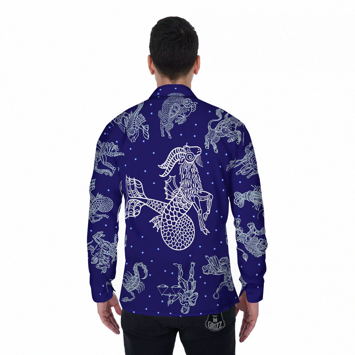 Signs Astrological And Capricorn Print Men's Long Sleeve Shirts-grizzshop