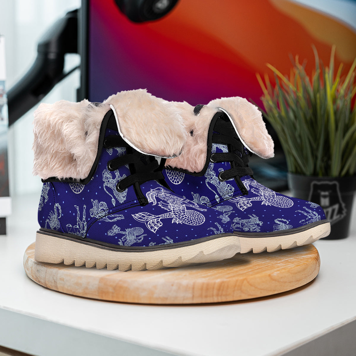 Signs Astrological And Capricorn Print Snow Boots-grizzshop