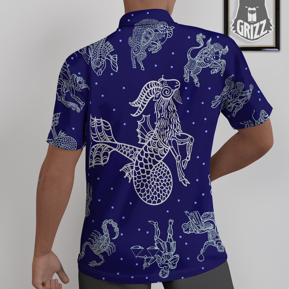 Signs Astrological And Capricorn Print Untucked Shirts-grizzshop