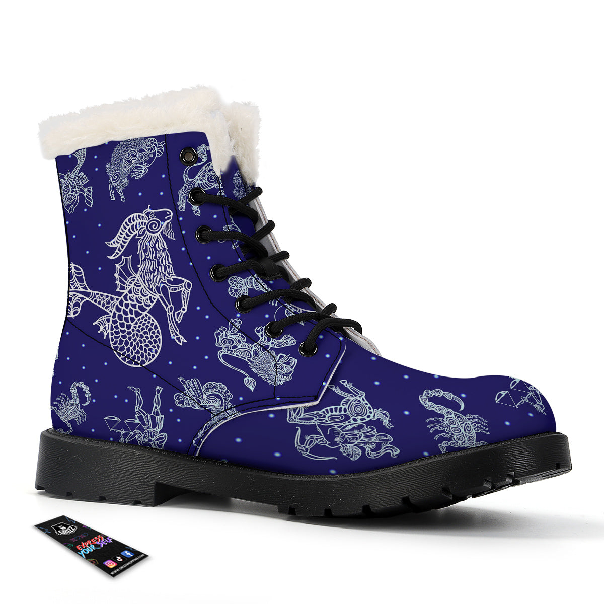 Signs Astrological And Capricorn Print Winter Boots-grizzshop