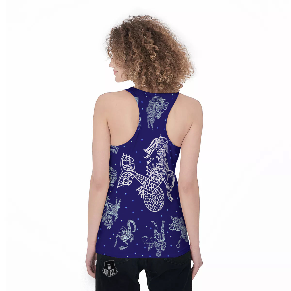 Signs Astrological And Capricorn Print Women's Racerback Tank Top-grizzshop