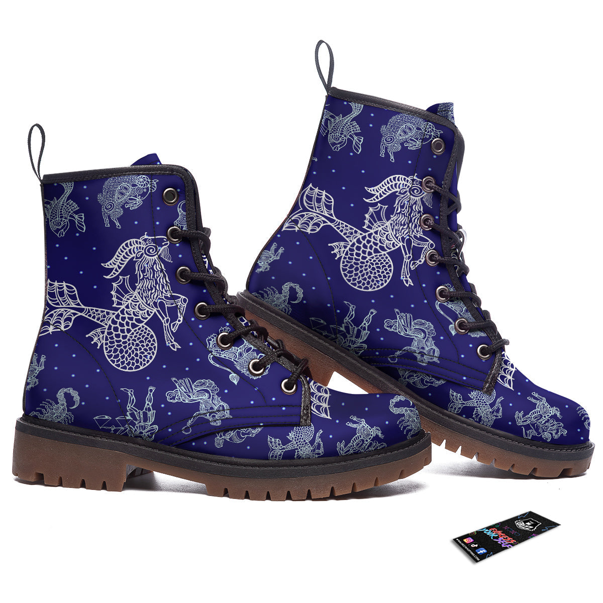 Signs Astrological And Capricorn Print Work Boots-grizzshop