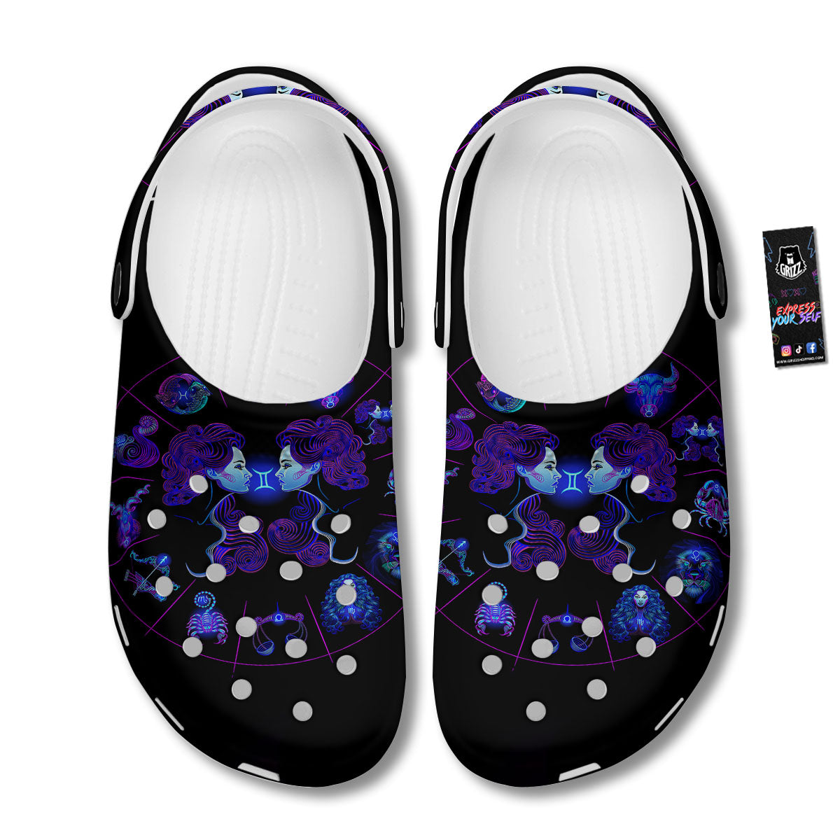 Signs Astrological And Gemini Print Clog-grizzshop