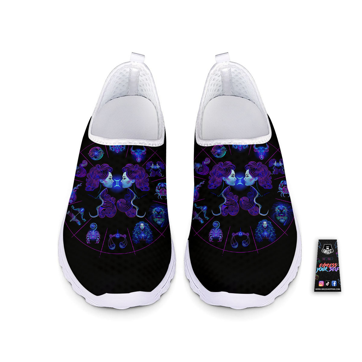 Signs Astrological And Gemini Print Nurse Shoes-grizzshop
