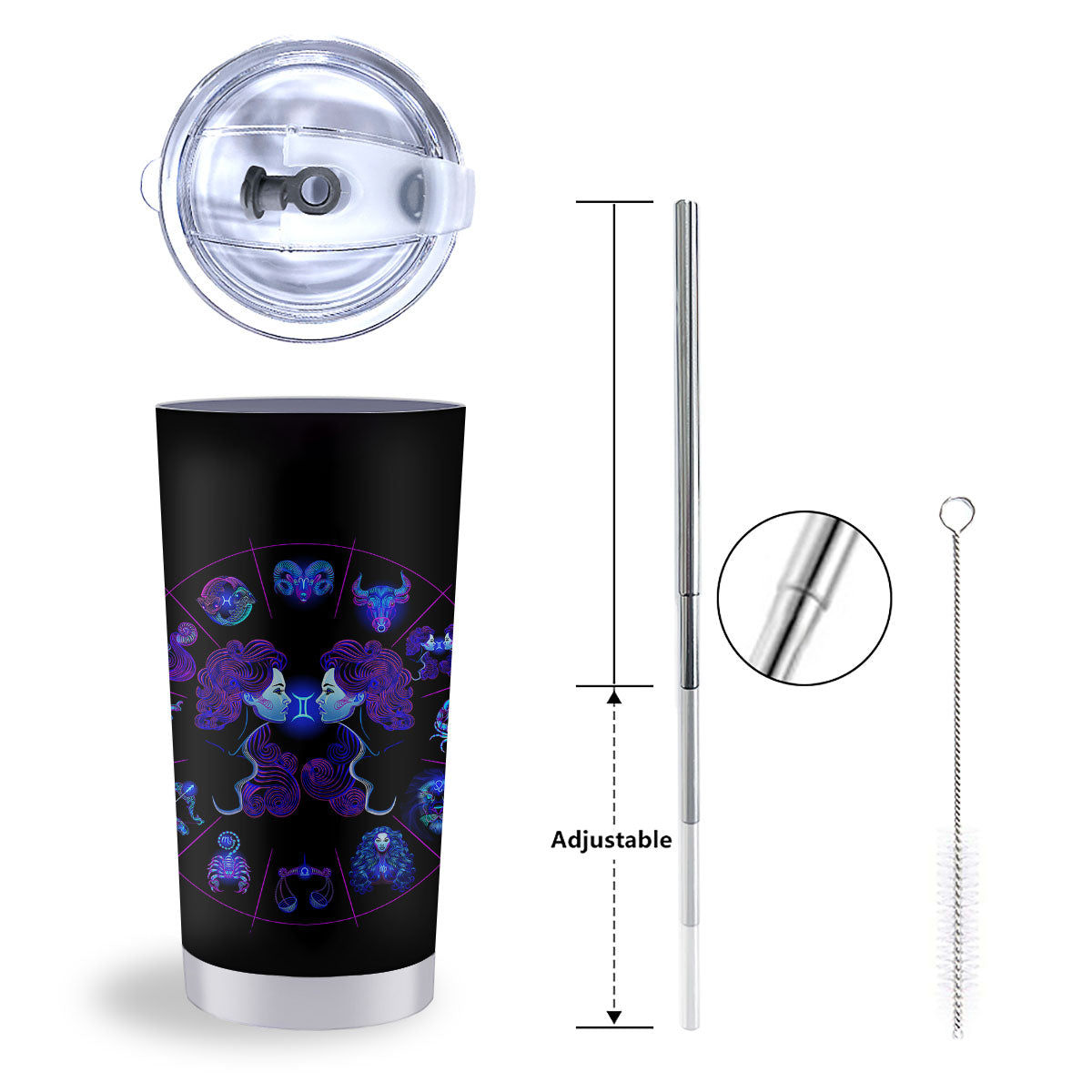 Signs Astrological And Gemini Print Tumbler-grizzshop