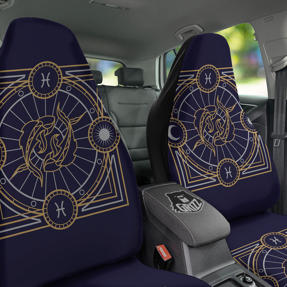 Signs Astrological And Pisces Print Car Seat Covers-grizzshop