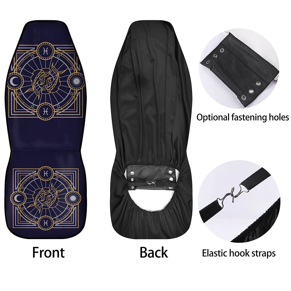 Signs Astrological And Pisces Print Car Seat Covers-grizzshop