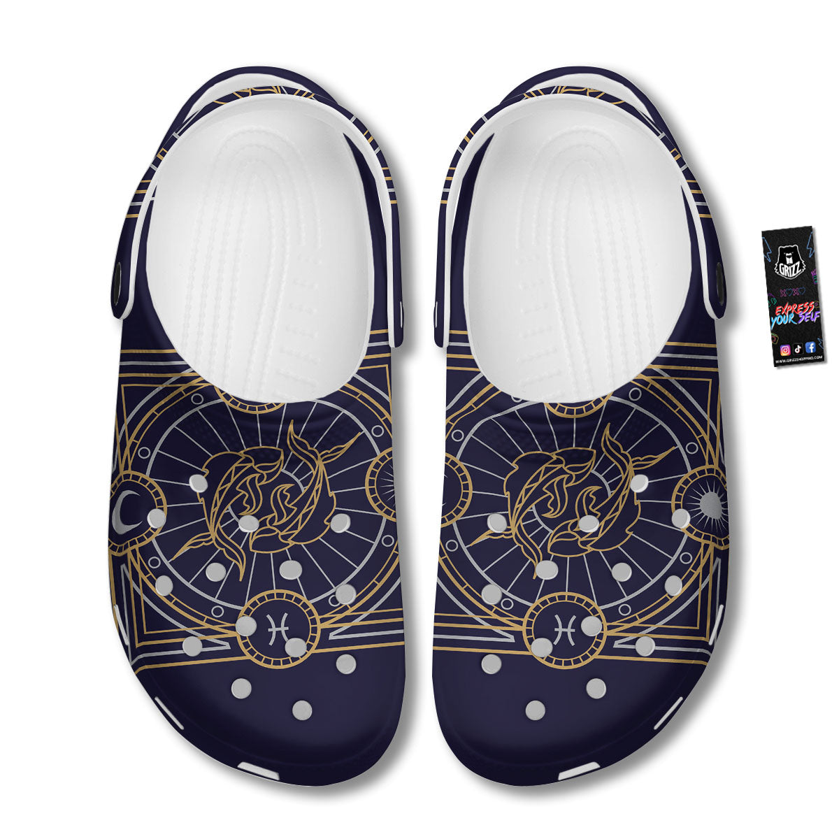 Signs Astrological And Pisces Print Clog-grizzshop
