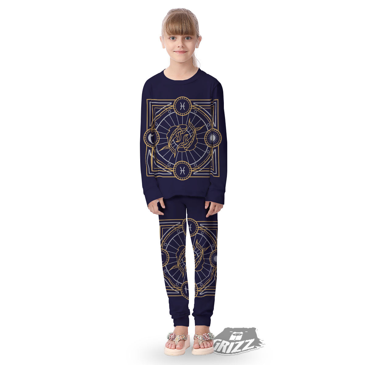 Signs Astrological And Pisces Print Kid's Pajamas-grizzshop