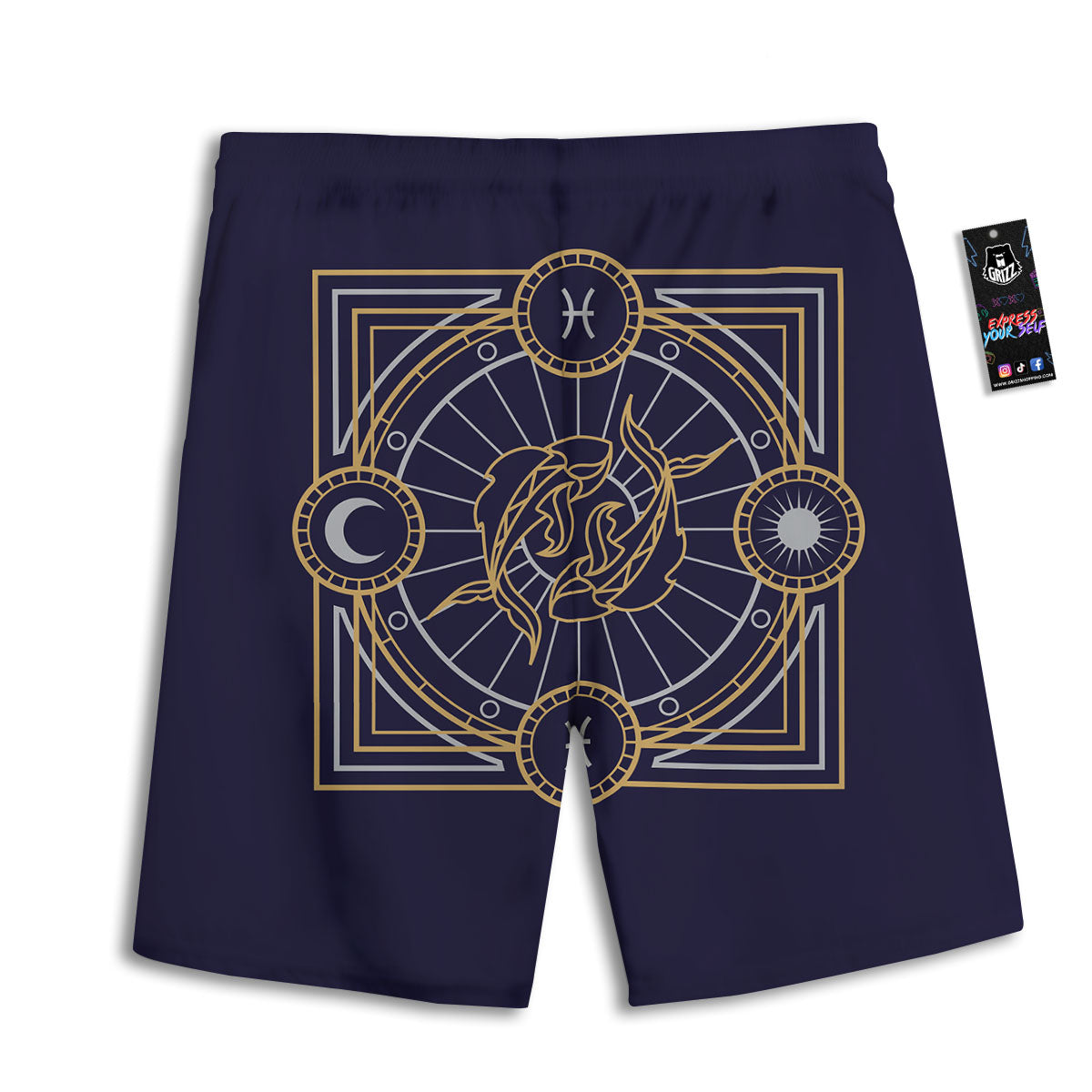Signs Astrological And Pisces Print Men's Athletic Shorts