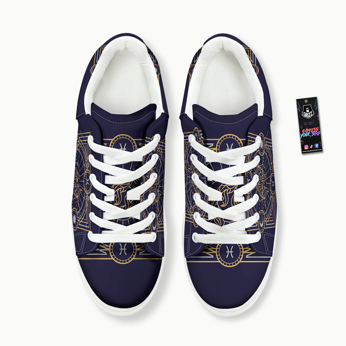 Signs Astrological And Pisces Print Platform Shoes-grizzshop