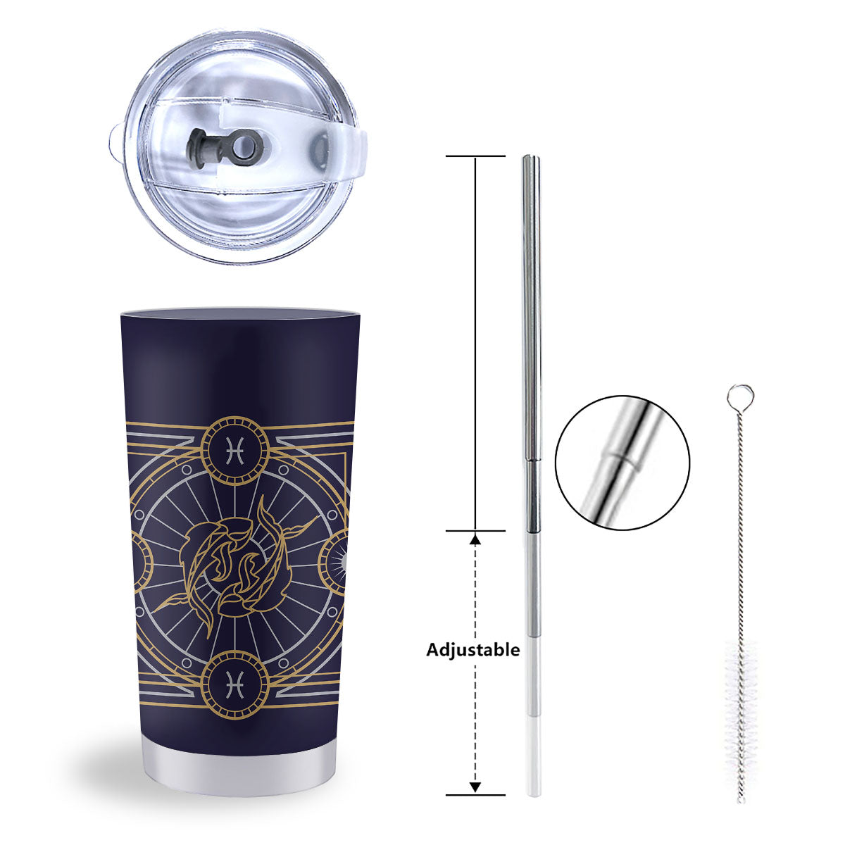 Signs Astrological And Pisces Print Tumbler-grizzshop