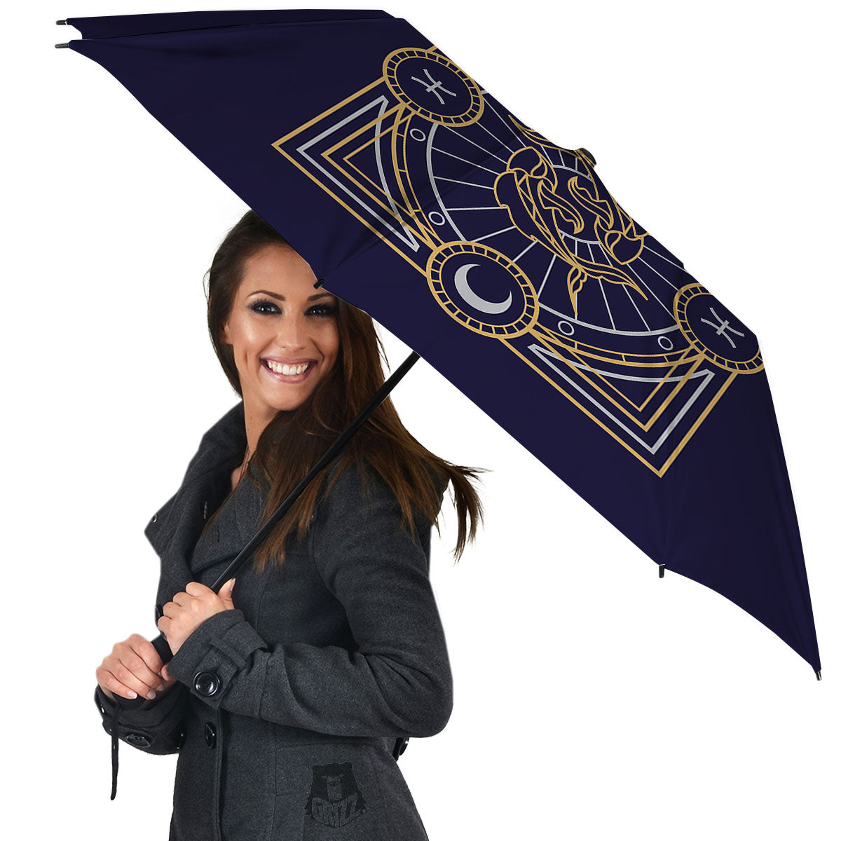 Signs Astrological And Pisces Print Umbrella-grizzshop