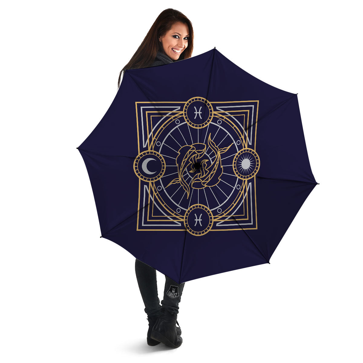 Signs Astrological And Pisces Print Umbrella-grizzshop