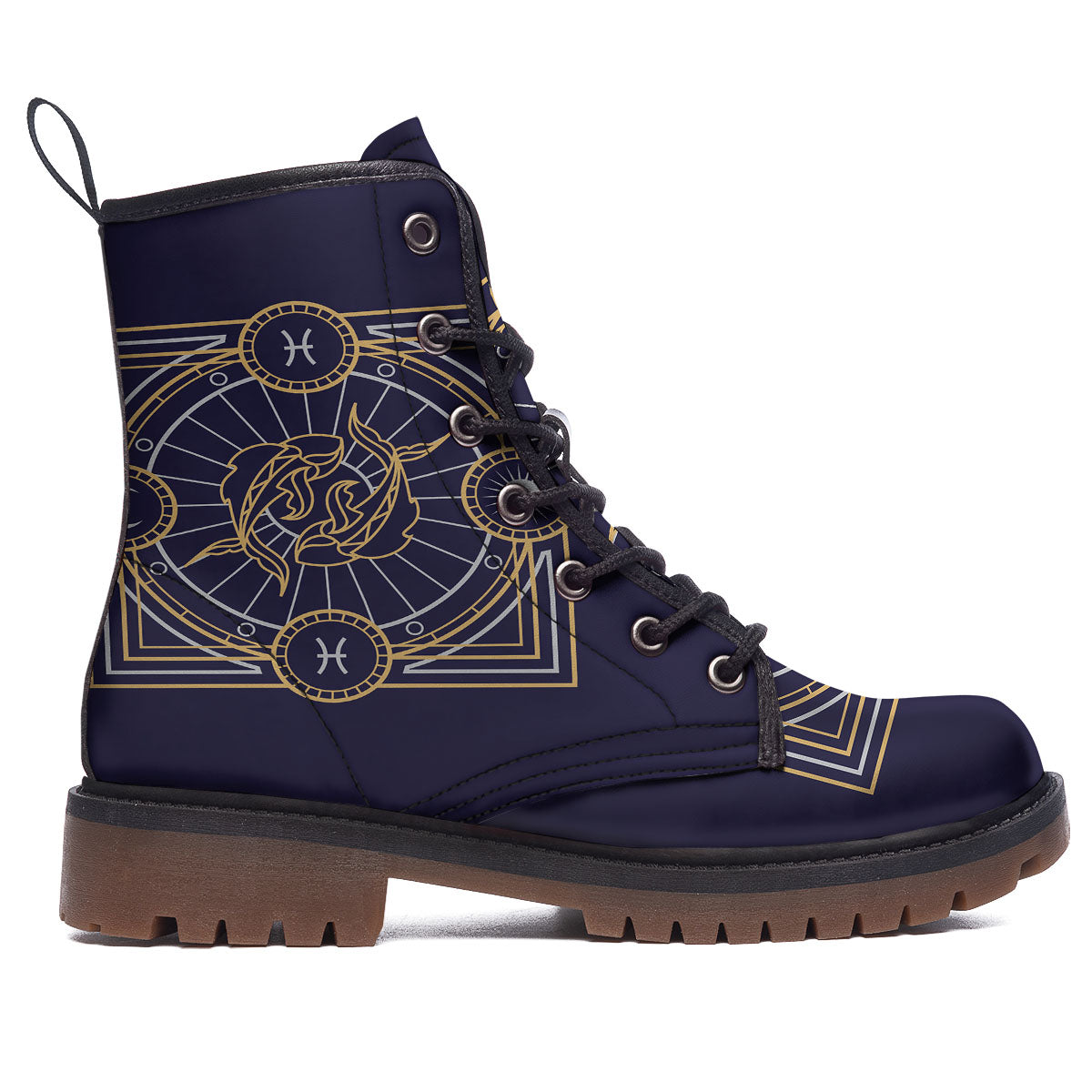 Signs Astrological And Pisces Print Work Boots-grizzshop