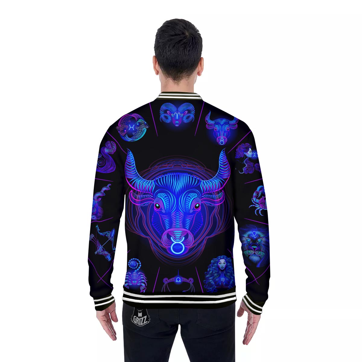 Signs Astrological And Taurus Print Baseball Jacket-grizzshop