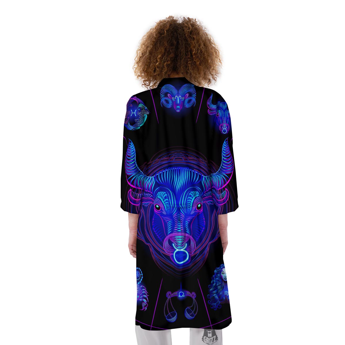 Signs Astrological And Taurus Print Kimono-grizzshop