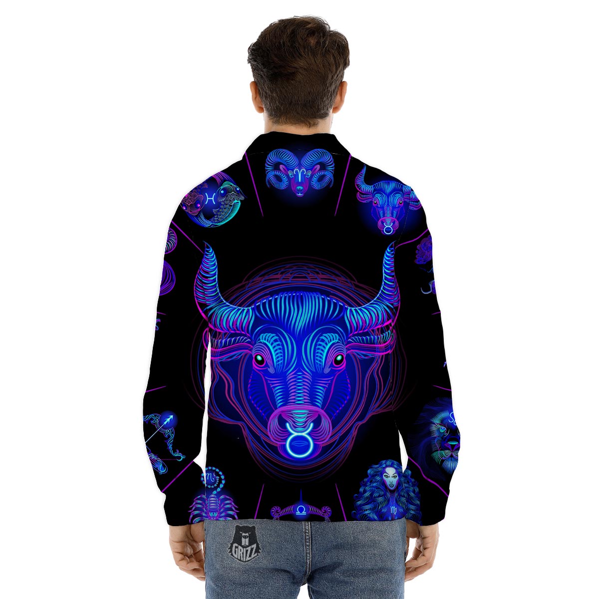 Signs Astrological And Taurus Print Men's Dress Shirts-grizzshop
