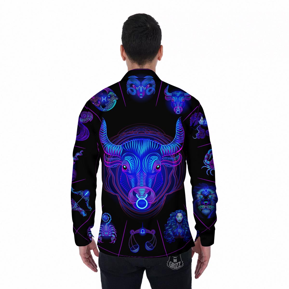 Signs Astrological And Taurus Print Men's Long Sleeve Shirts-grizzshop