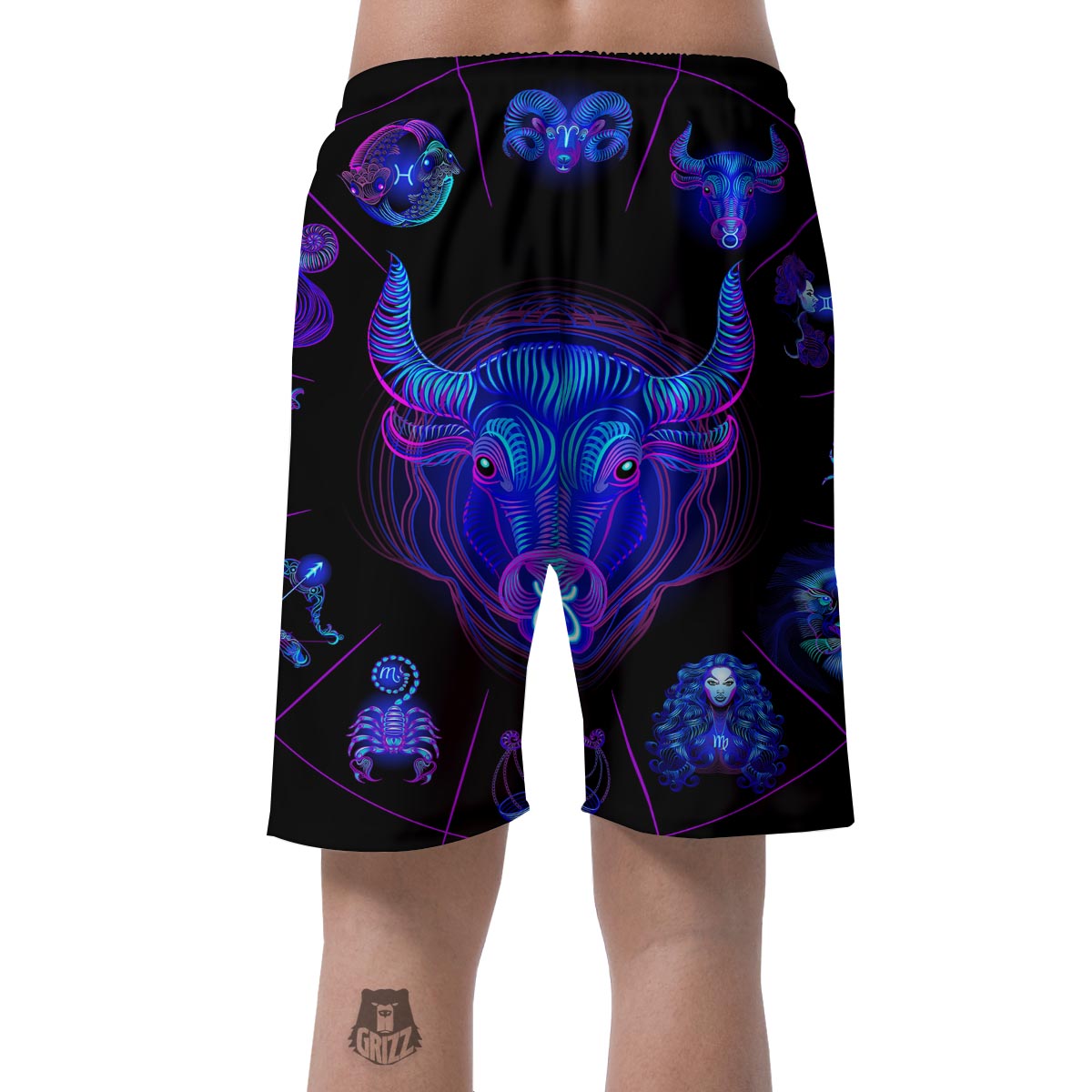 Signs Astrological And Taurus Print Men's Shorts-grizzshop