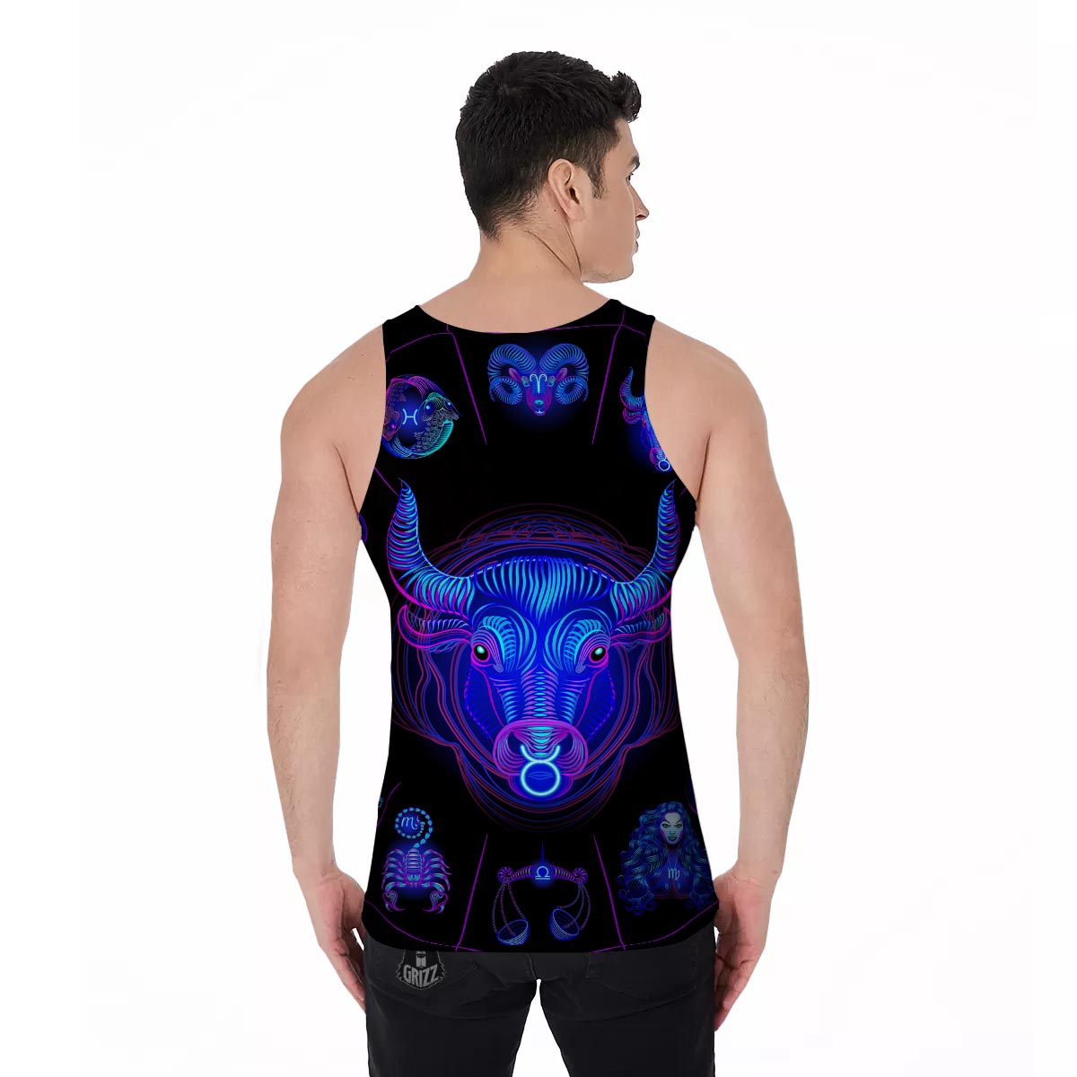 Signs Astrological And Taurus Print Men's Tank Top-grizzshop