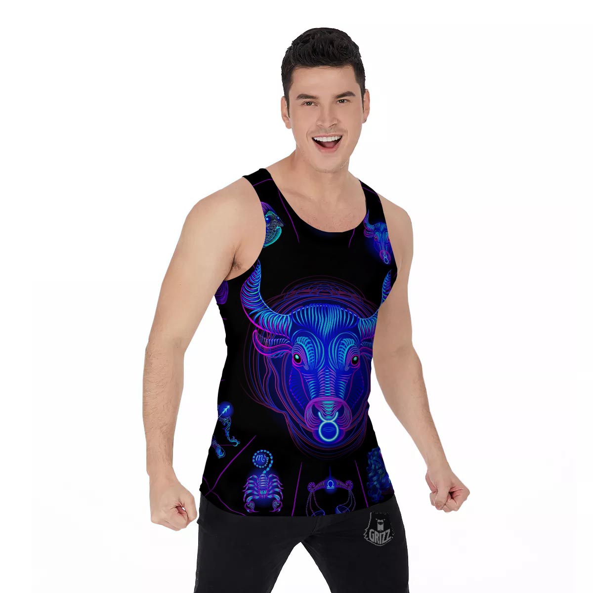 Signs Astrological And Taurus Print Men's Tank Top-grizzshop