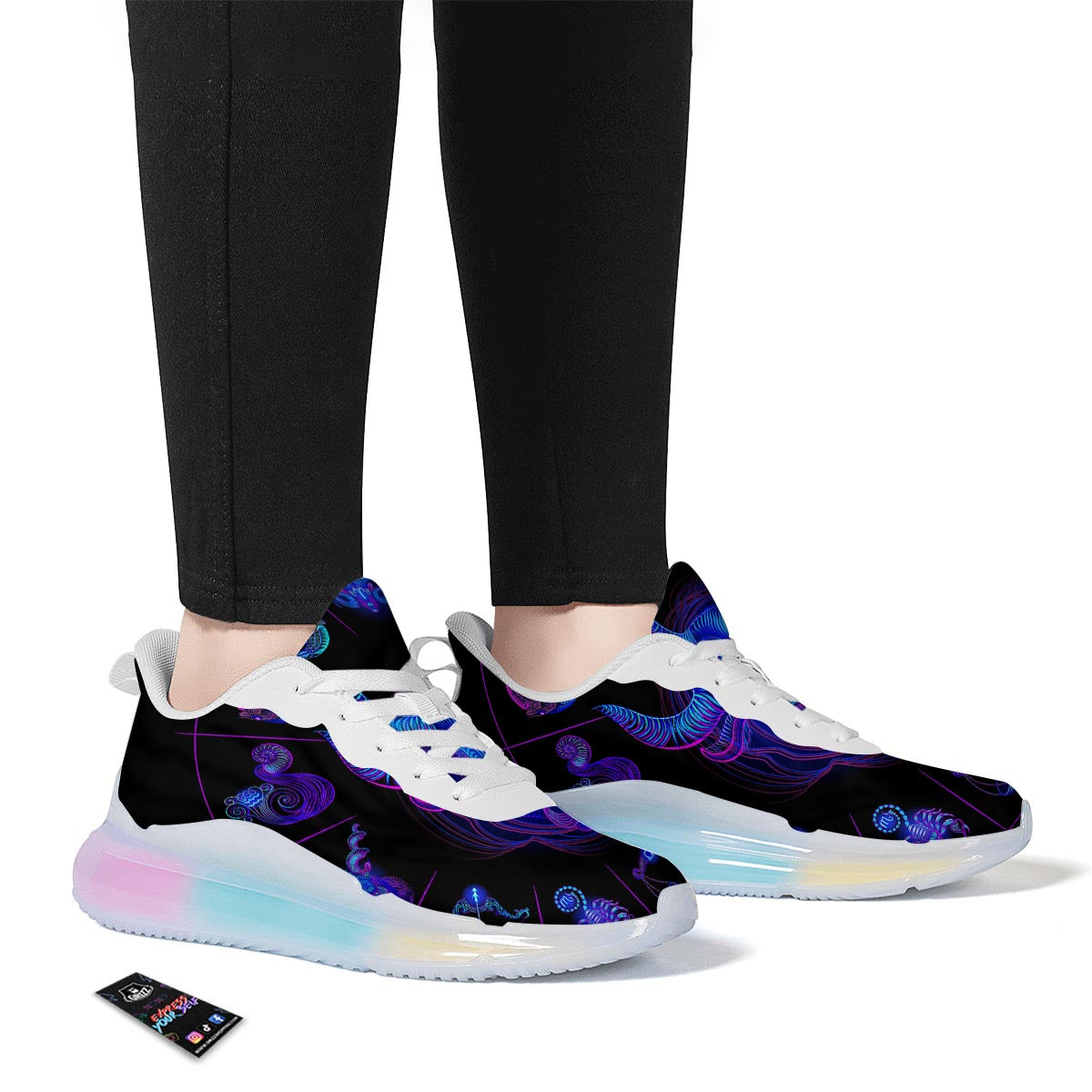 Signs Astrological And Taurus Print Running Sneakers-grizzshop
