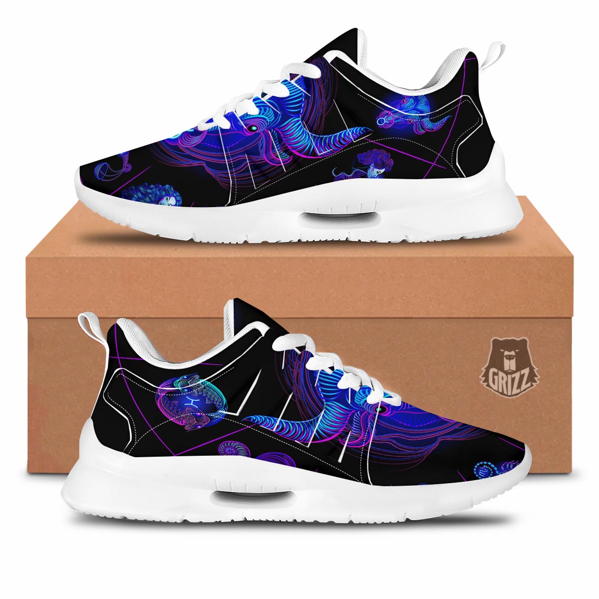 Signs Astrological And Taurus Print Tennis Shoes-grizzshop