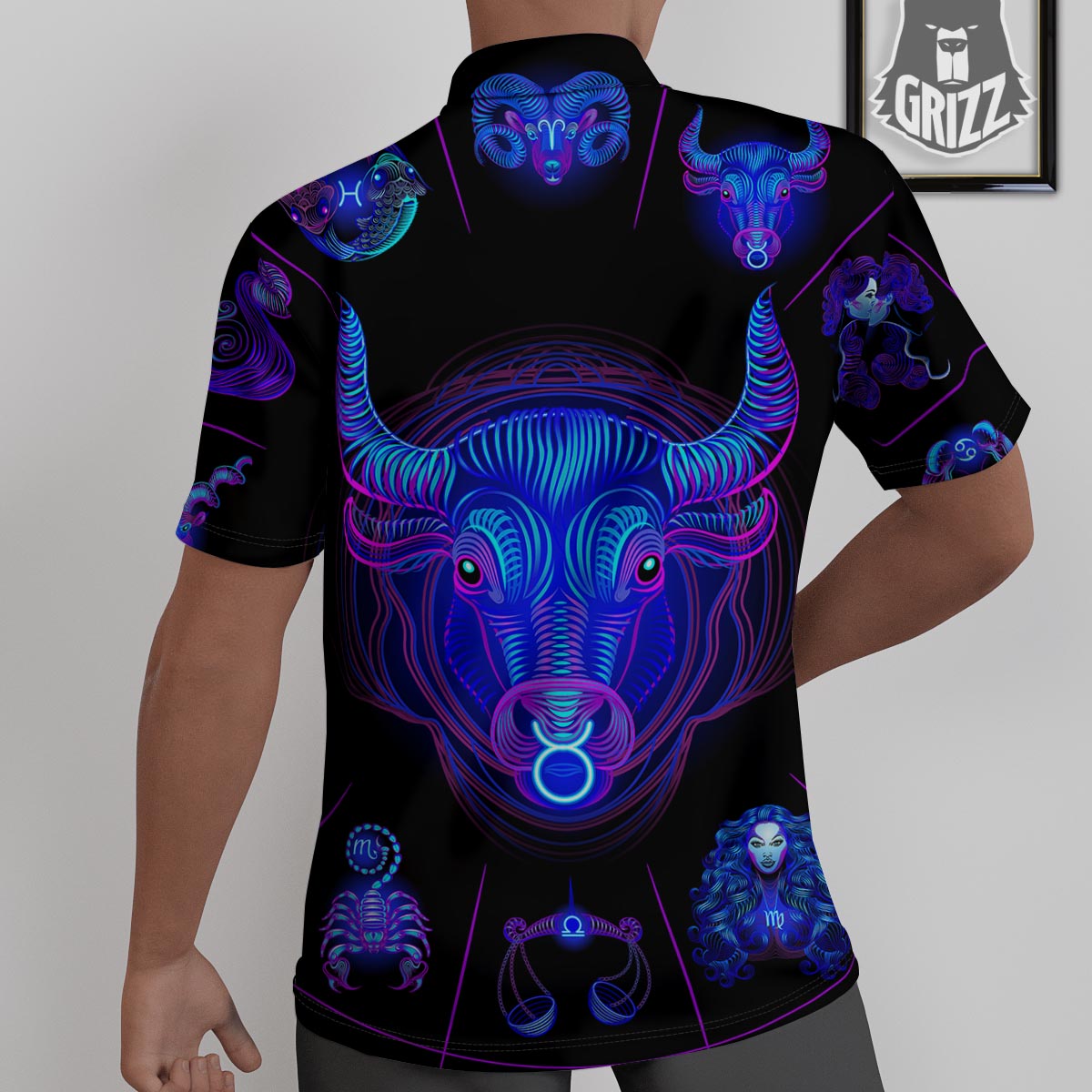Signs Astrological And Taurus Print Untucked Shirts-grizzshop
