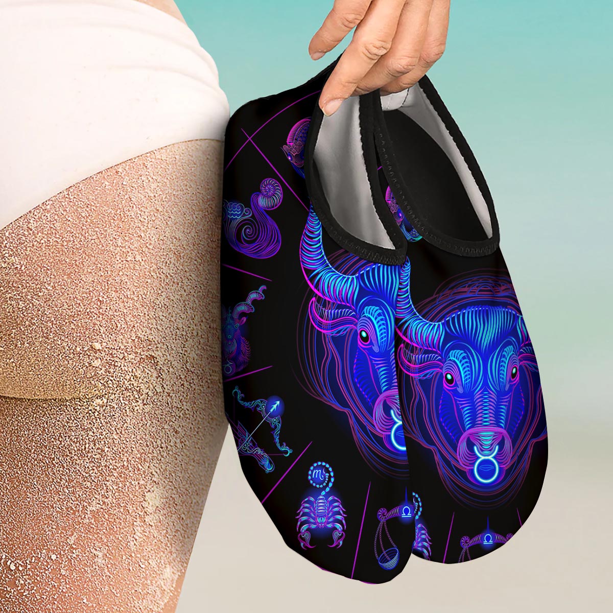 Signs Astrological And Taurus Print Water Shoes-grizzshop