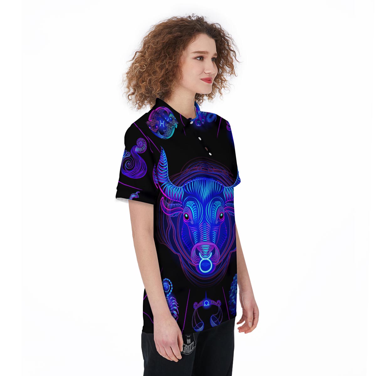 Signs Astrological And Taurus Print Women's Golf Shirts-grizzshop