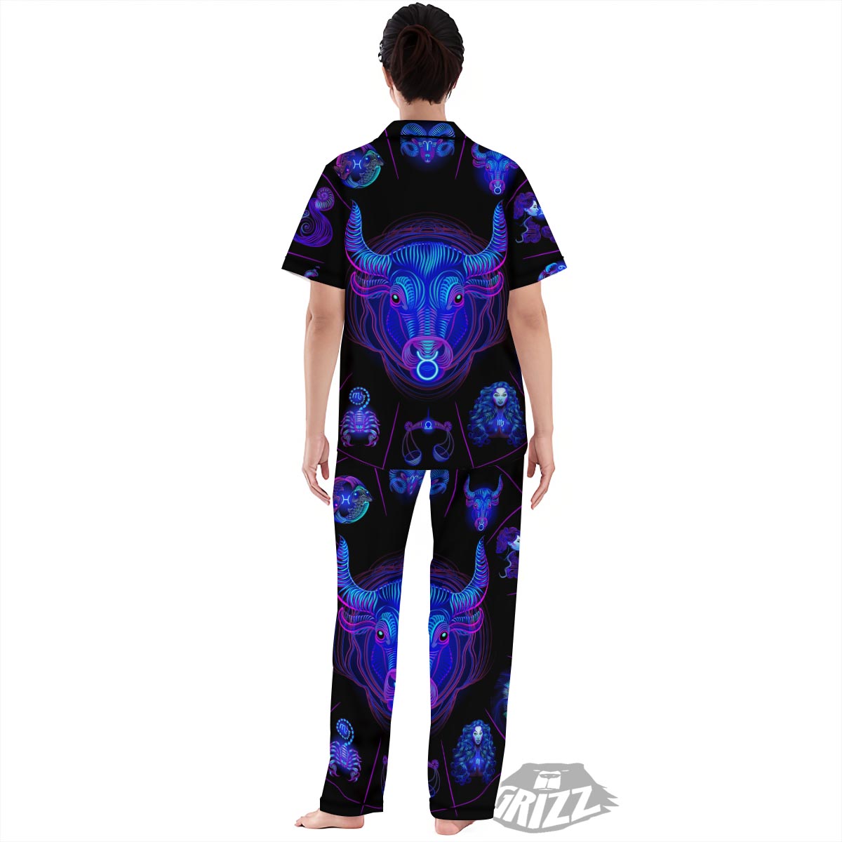 Signs Astrological And Taurus Print Women's Pajamas Set-grizzshop
