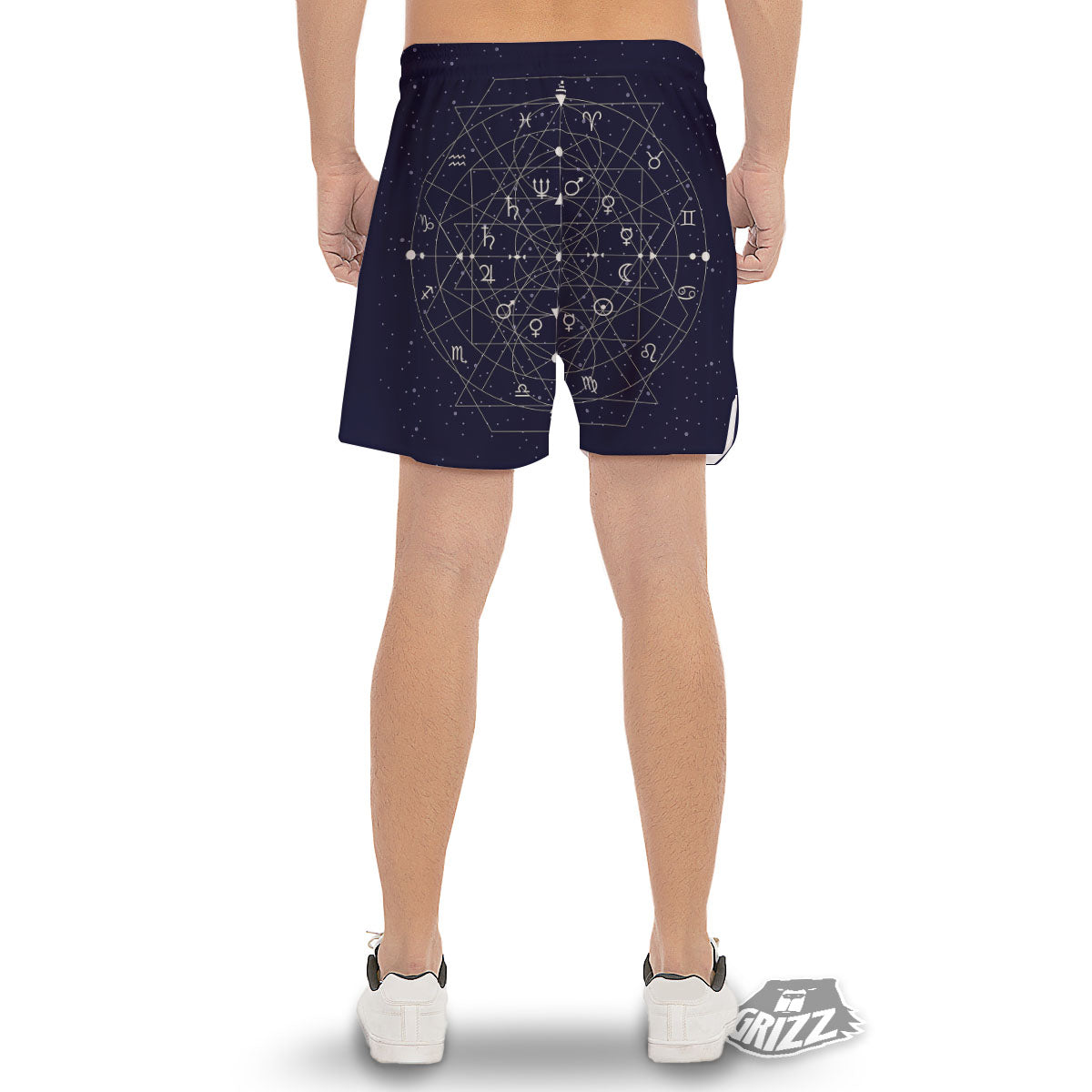 Signs Geometric Zodiac Print Men's Gym Shorts-grizzshop