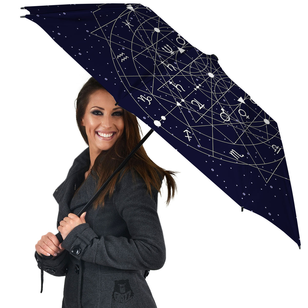 Signs Geometric Zodiac Print Umbrella-grizzshop