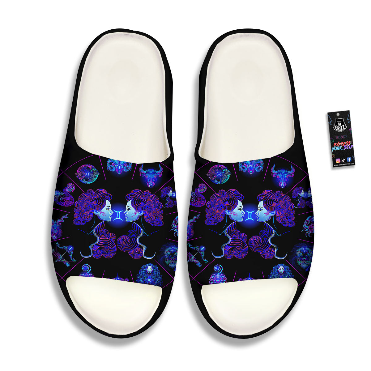 Signs Astrological And Gemini Print Sandals-grizzshop