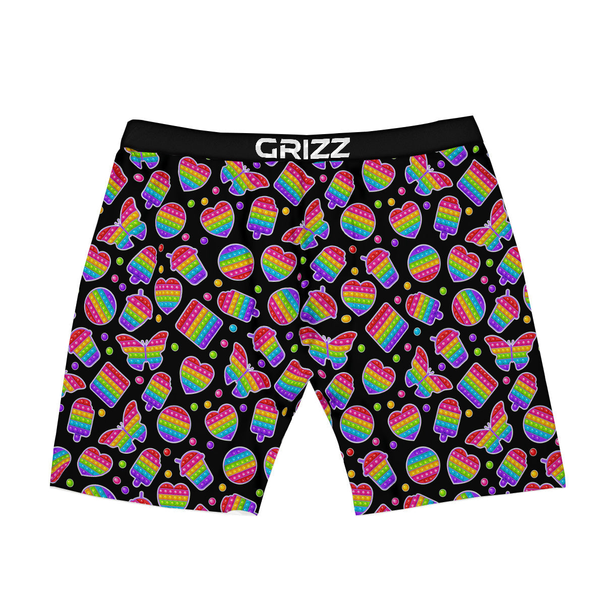 Silicone Bubbles Pop it Colorful Print Pattern Boxer Briefs-grizzshop