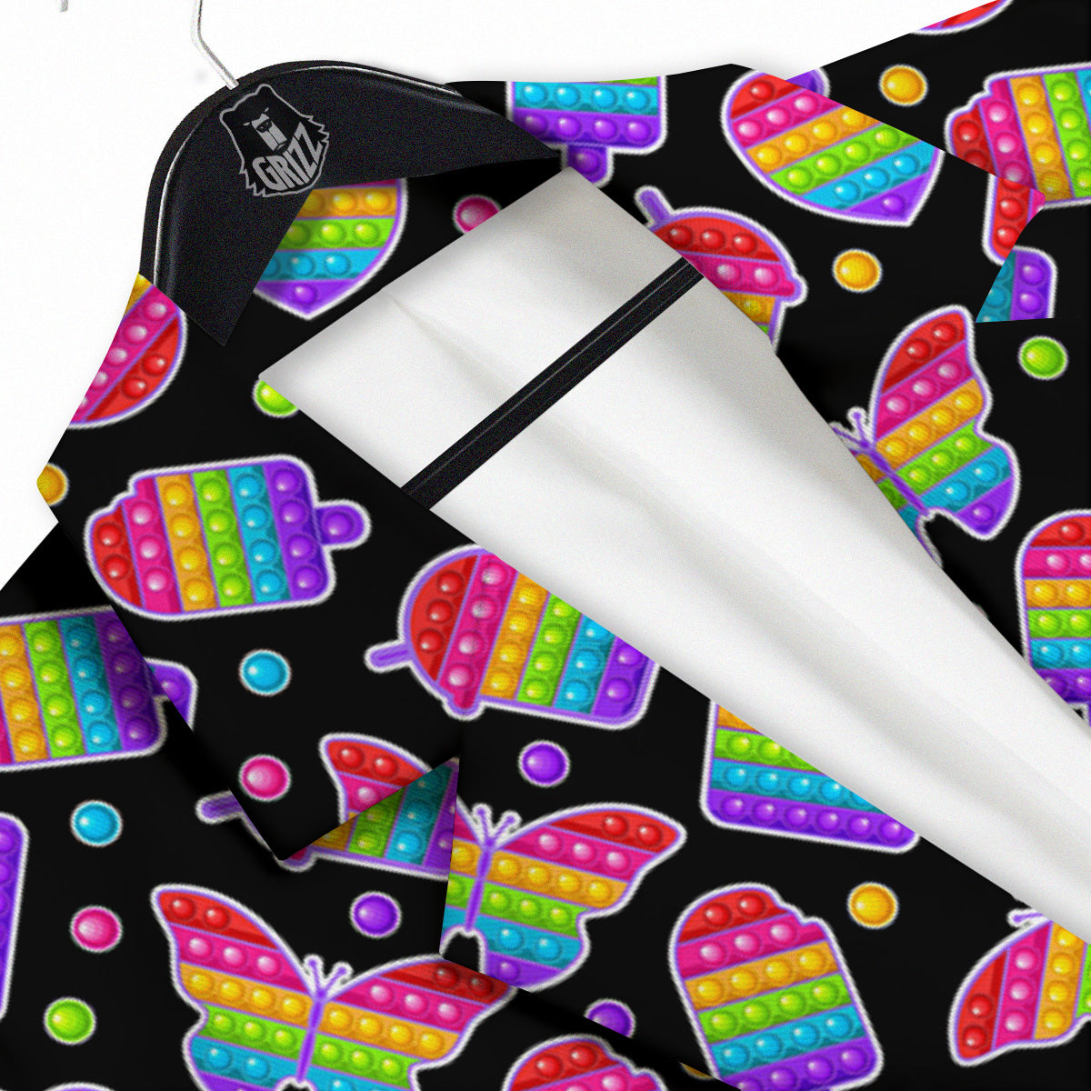 Silicone Bubbles Pop it Colorful Print Pattern Men's Sport Coat-grizzshop