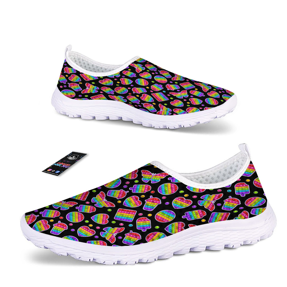 Silicone Bubbles Pop it Colorful Print Pattern Nurse Shoes-grizzshop