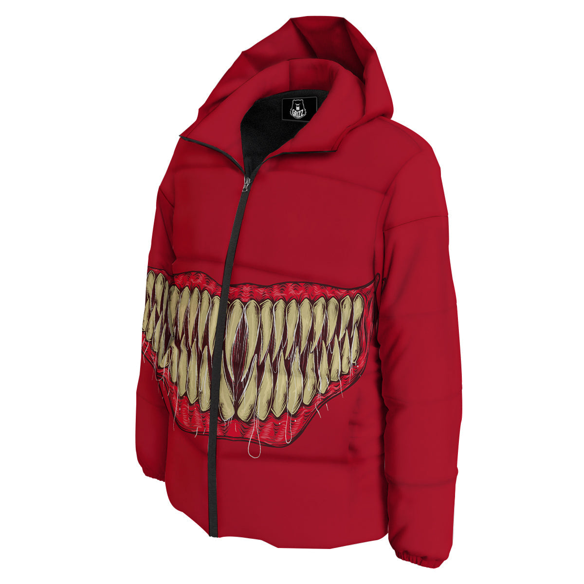 Sinister Smile Print Down Jacket-grizzshop