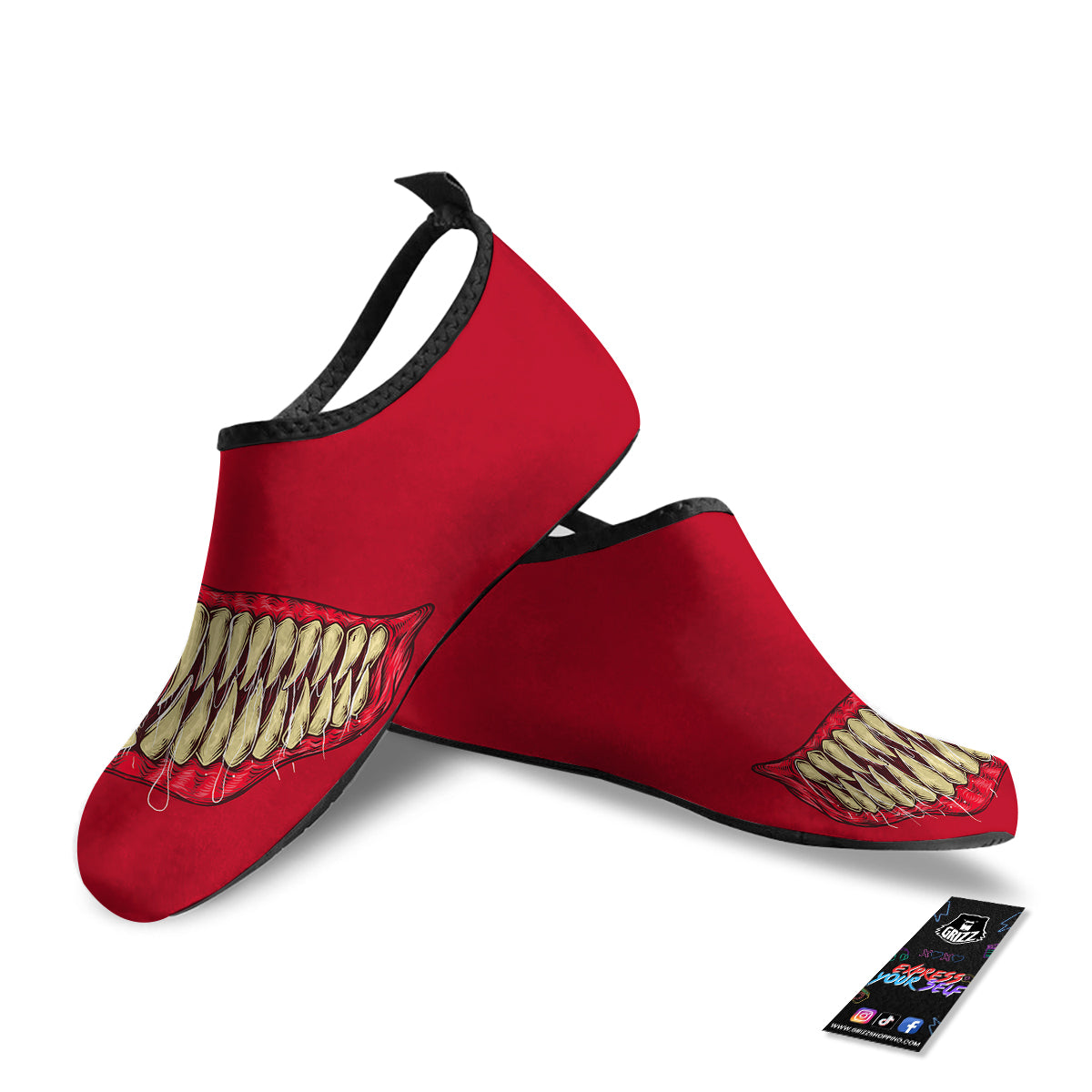 Sinister Smile Print Water Shoes-grizzshop