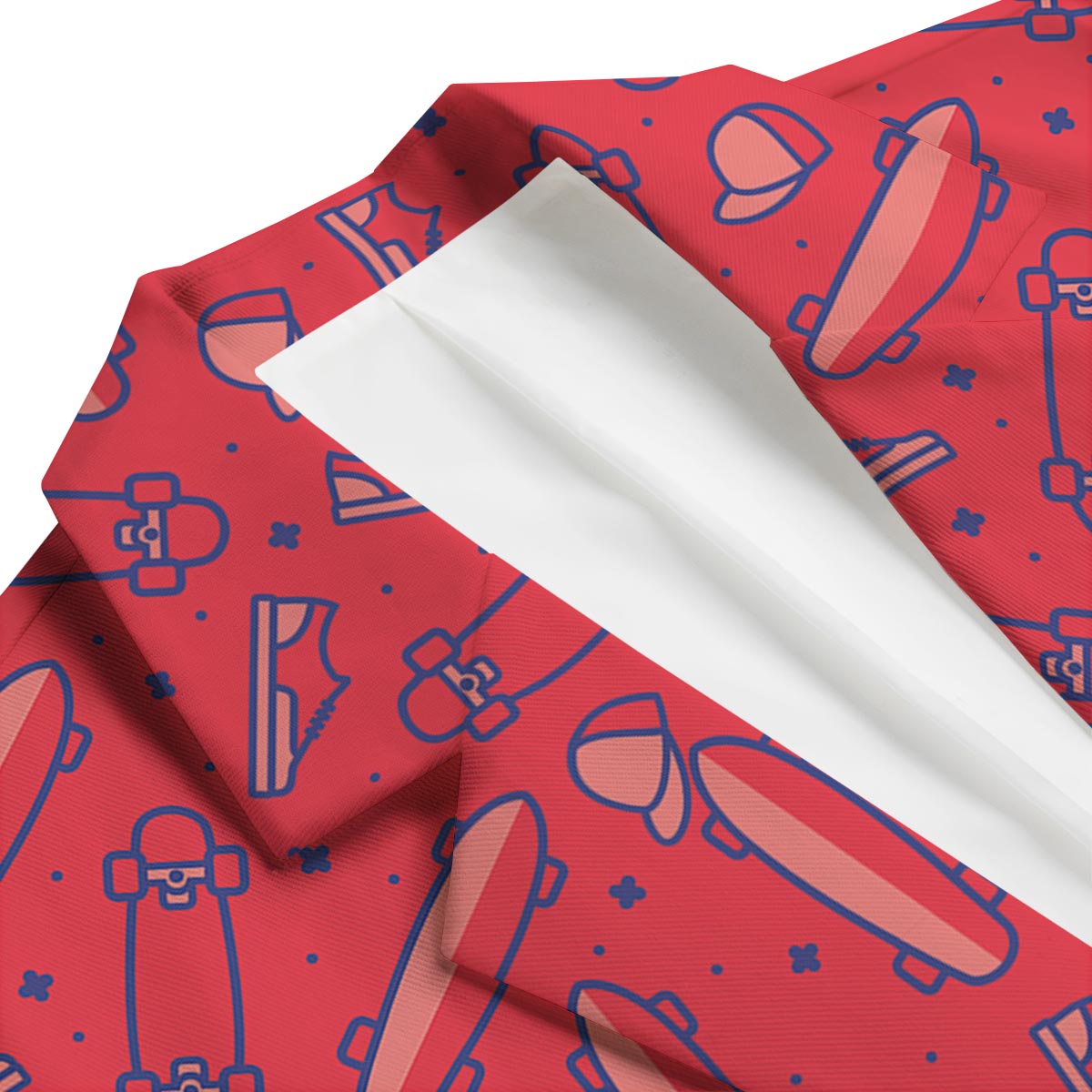 Skateboard Pattern Print Men's Blazer-grizzshop