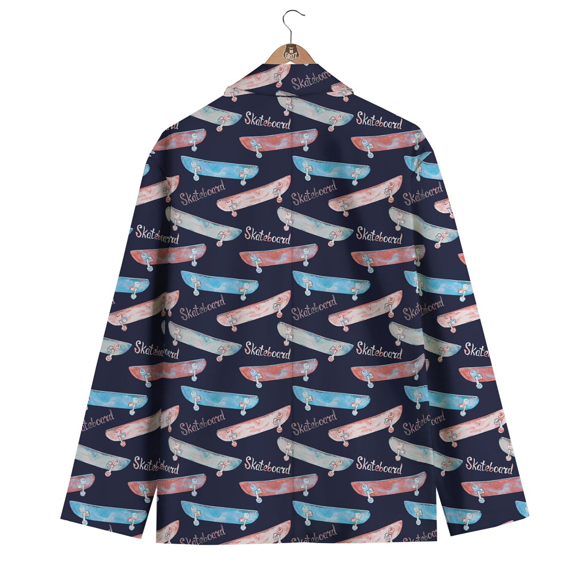 Skateboard Print Pattern Men's Blazer-grizzshop