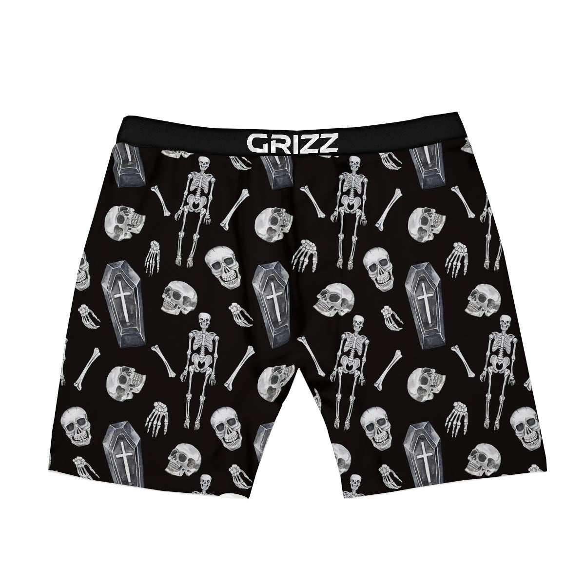 Skeleton And Tomb Print Pattern Boxer Briefs-grizzshop