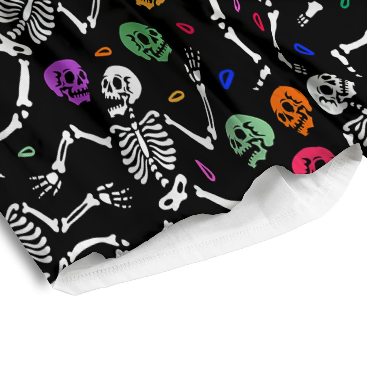 Skeleton Dancing Trippy Print Pattern Men's Athletic Shorts