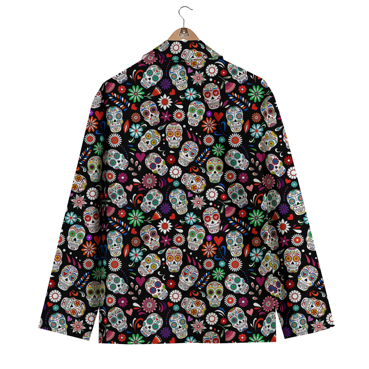 Skeleton Day Of The Dead Print Pattern Men's Blazer-grizzshop