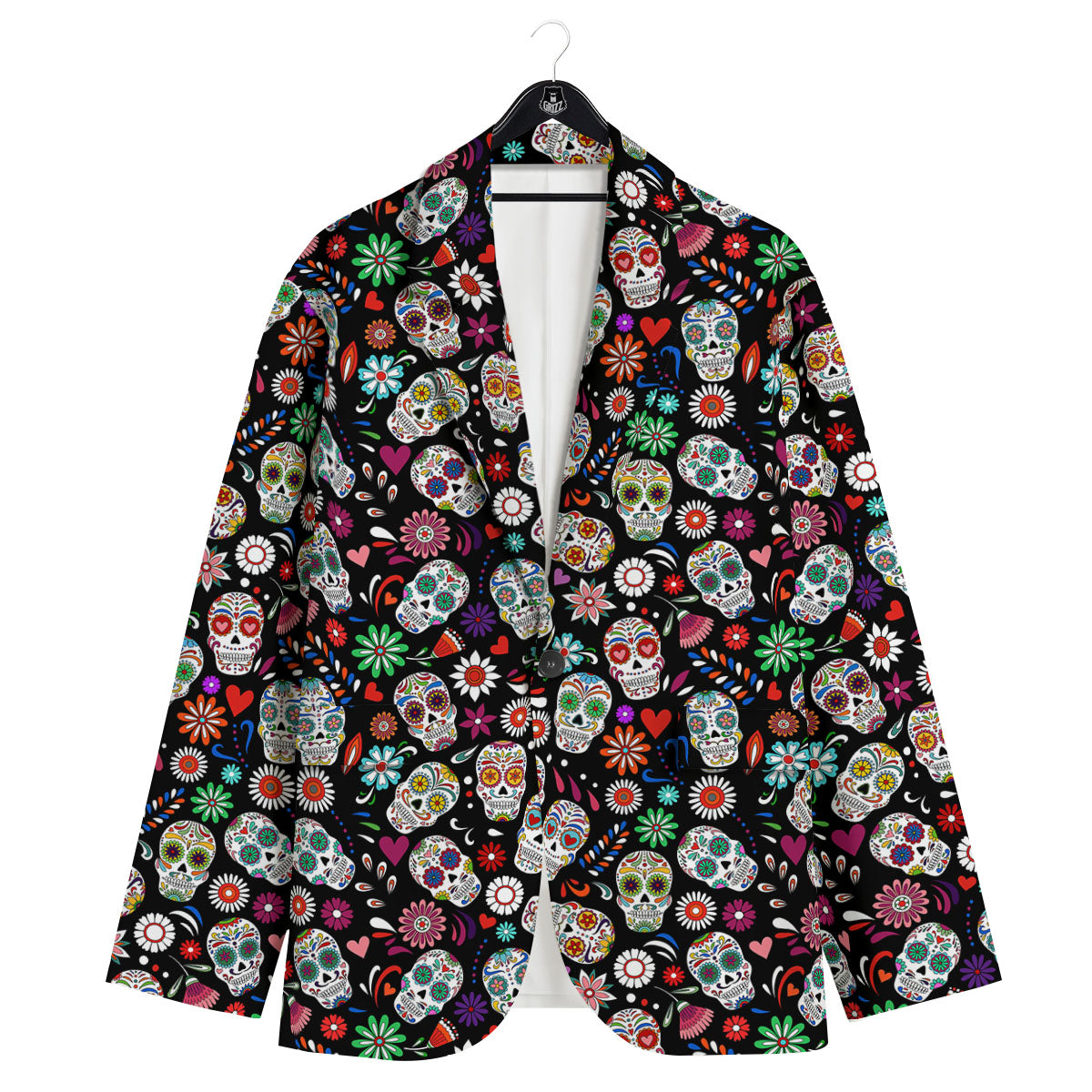 Skeleton Day Of The Dead Print Pattern Men's Sport Coat-grizzshop
