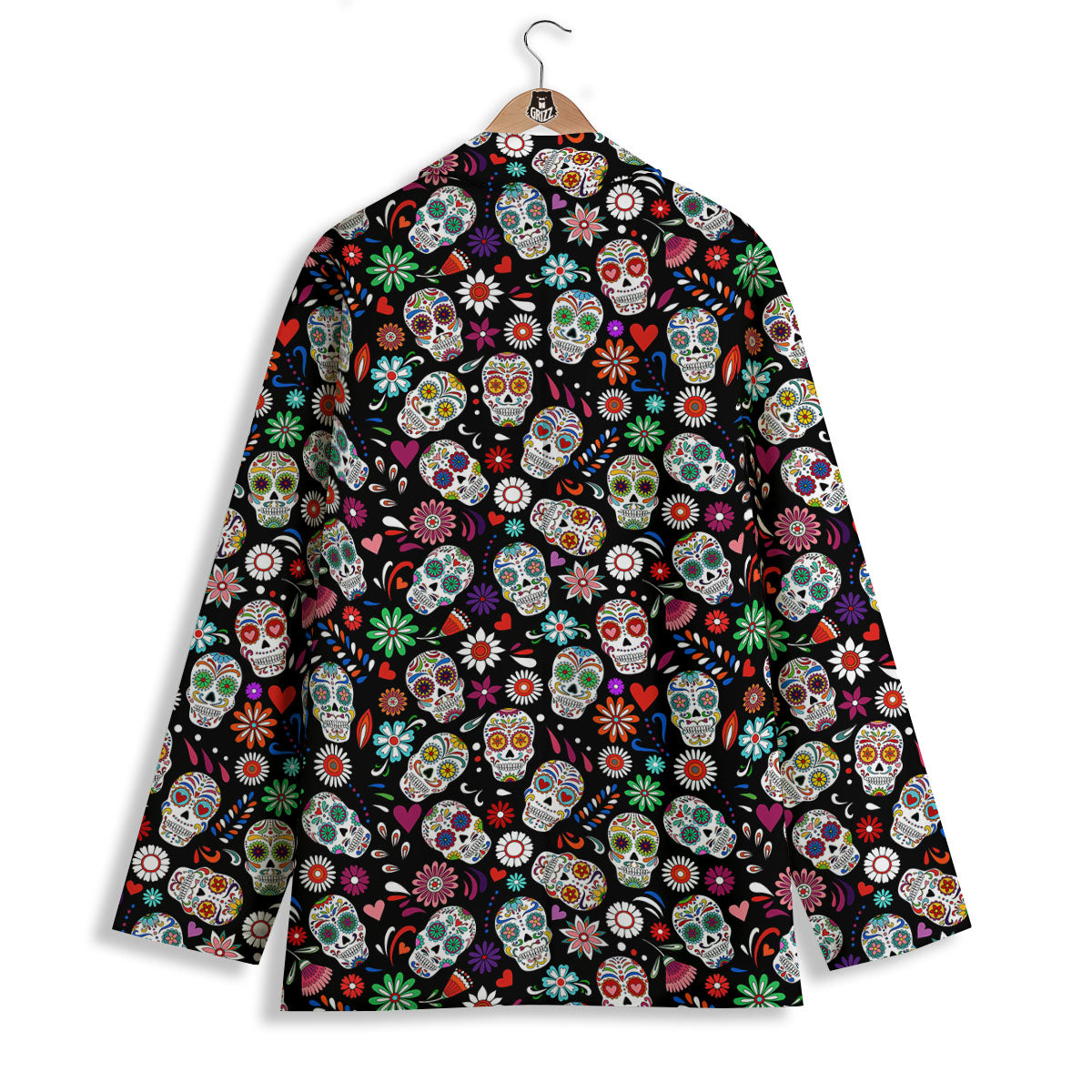 Skeleton Day Of The Dead Print Pattern Women's Blazer-grizzshop